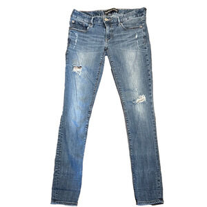 Express Legging Low Rise Distressed Blue Skinny Jeans